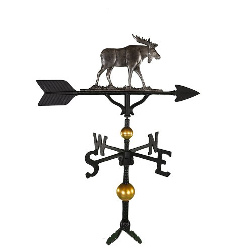 Montague Metal Products 32-Inch Deluxe Weathervane with Swedish Iron Moose Ornament