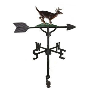 Montague Metal Products 32-Inch Weathervane with Satin Black Buck Ornament