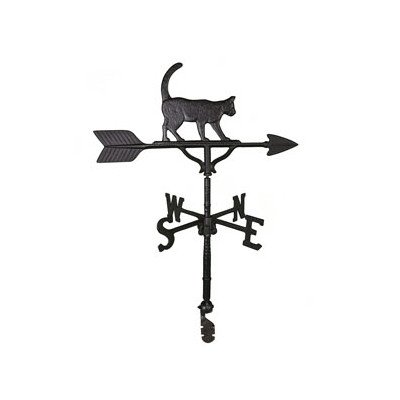 Montague Metal Products 32-Inch Weathervane with Satin Black Cat Ornament