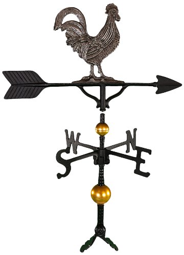 Montague Metal Products 32-inch Deluxe Weathervane With Swedish Iron Rooster Ornament