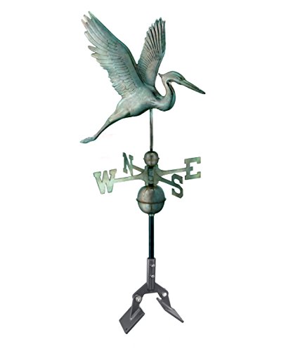 Good Directions 1971V1 Graceful Blue Heron Blue Verde Copper Weathervane Includes 401AL Roof Mount