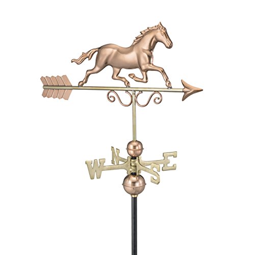 Good Directions 1974P Galloping Horse Weathervane Polished Copper