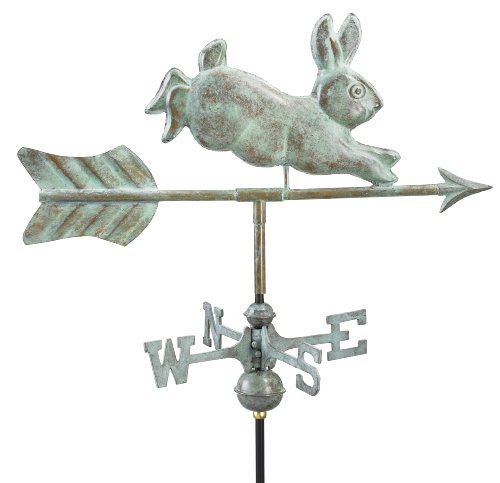 Good Directions 809V1G Rabbit Garden Weathervane Blue Verde Copper with Garden Pole