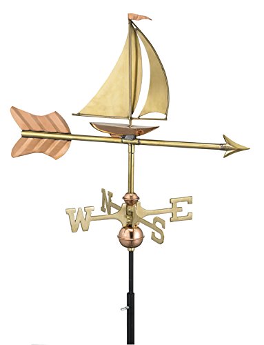 Good Directions 8803PR Sailboat Cottage Weathervane Polished Copper with Roof Mount