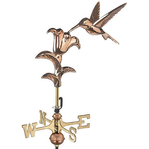 Good Directions 8807pg Hummingbird Garden Weathervane Polished Copper With Garden Pole