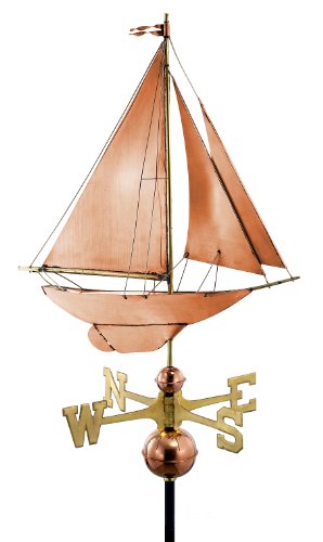 Good Directions 909p Racing Sloop Weathervane Polished Copper