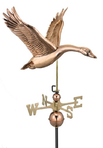 Good Directions 9663p Feathered Goose Weathervane Polished Copper