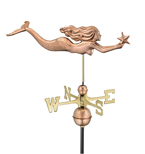 Good Directions 966P Mermaid with Starfish Weathervane Copper