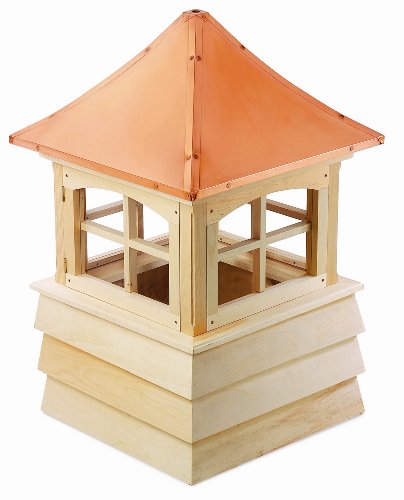 Good Directions 2148G Guilford Window Cupola with Pagoda Style Copper Roof and Cyprus Wood Shiplap Base 48 Square x 73 High