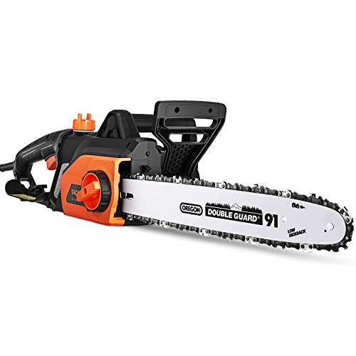 TACKLIFE Electric Chainsaw 18-Inch Corded Chainsaw Powerful 15-Amp Copper Motor Chain Speed 13ms Lightweight Auto Oiling Tool-Free Chain Tensioning Protecting Case Included GCS15A