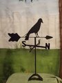 Crow Roof Mounted Weathervane Black Wrought Iron Made In Usa