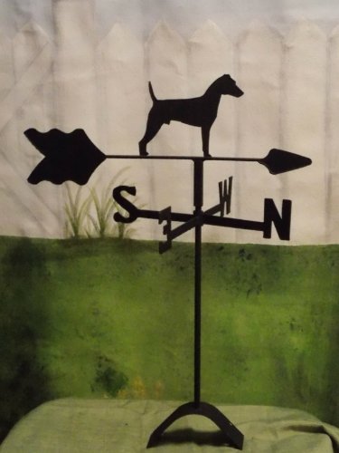 Jack Russell Roof Mounted Weathervane Black Wrought Iron