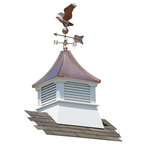Suncast Belvedere Vinyl Cupola with Copper Roof and Weathervane