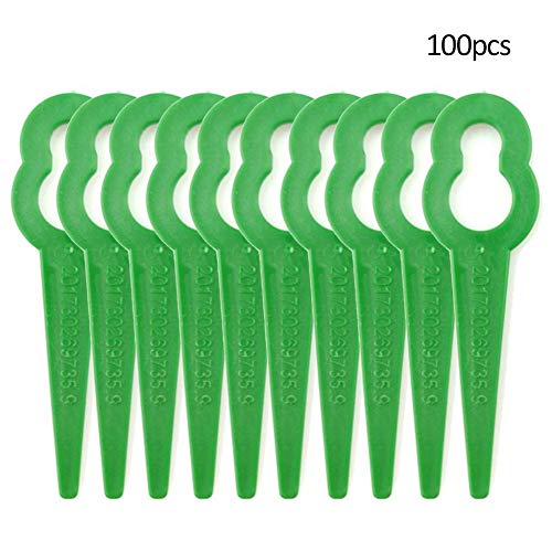 Zhengpin 100PCS Plastic Grass Trimmer Blades Cordless Grass Trimmer Edger - Durable Replace Garden Grass Trimmer for Garden Grass Cuttering Replacement Blade Tool Parts Garden Tools