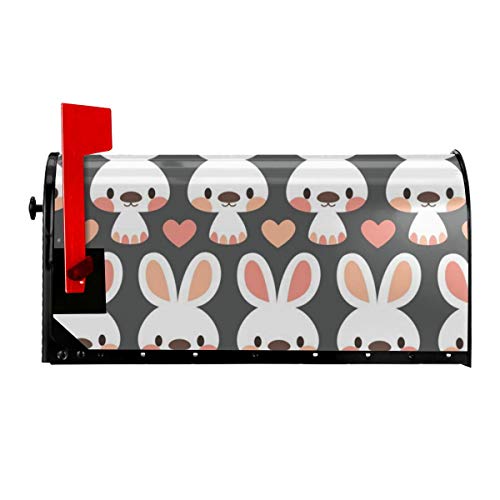 SANCR Cute Little Bunnies Magnetic Mailbox CoverDouble-Sided PrintingVinylSize 18 X 21Size 255 X 21