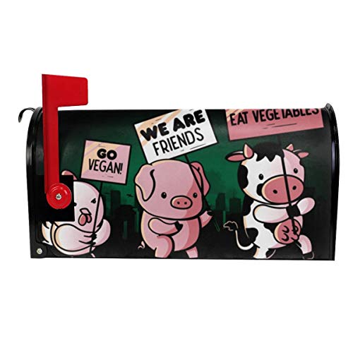 SANCR Go Vegan Magnetic Mailbox CoverDouble-Sided PrintingVinylSize 18 X 21Size 255 X 21