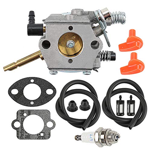 Mckin WT-45 Carburetor  Fuel Filter Line  Spark Plug fits Stihl FS48 FS52 FS62 FS66 FS81 FS86 FS88 FS106 H24D BR400 Trimmer Weed Eater Parts 4126 120 0600 4126 120 0610