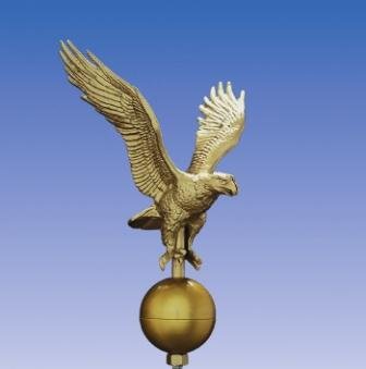 12" Gold Eagle For Sunsetter Telescoping Flagpole