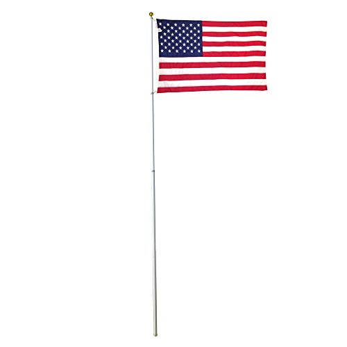 20ft Telescoping Flagpole With Sewn Nylon Valley Forge Flag