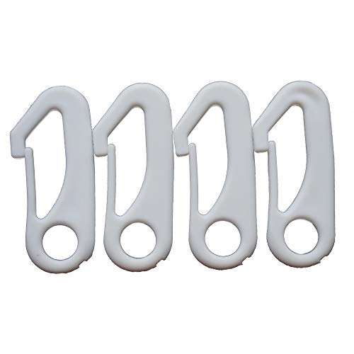 Ashley ZC 4 PCS White Flag Pole Snap Hook Clips - FlagPole Attachment Hardware - Durable Nylon Accessory