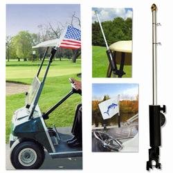 Portable Flagpole with Bracket for Golf CartBoatRV 28 in