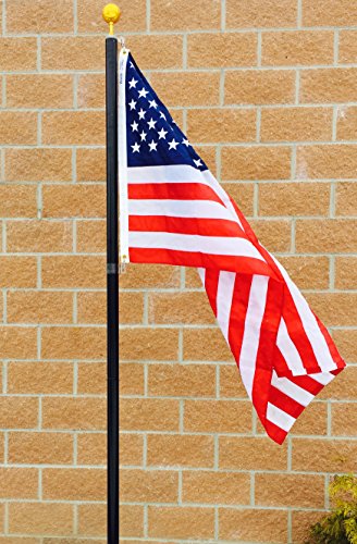 17 FT Black Tangle Free No Furl Residential Flag Pole Flagpole WindStrongÂ MADE IN THE USA 5 YR WARRANTY WITH 3X5 ANNIN US AMERICAN FLAG
