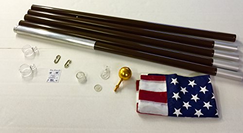 21 Ft Bronze Brown Tangle Free No Furl Residential Flag Pole Flagpole Windstrong&reg Made In The Usa 5 Yr Warranty