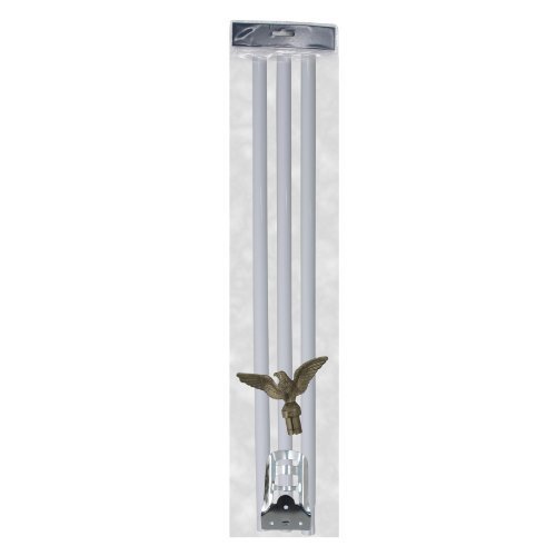Online Stores Residential Flagpole Set with 6-Feet White Pole by Online Stores Inc