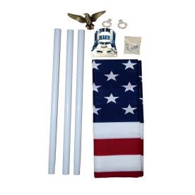 3 x 5 PolyCotton American Made US Flag With Pole And Bracket