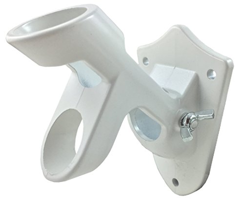Premium Outdoor Quality Aluminum Flag Pole Bracket Mount Two Positions Fits 1-inch Poles White Coated All
