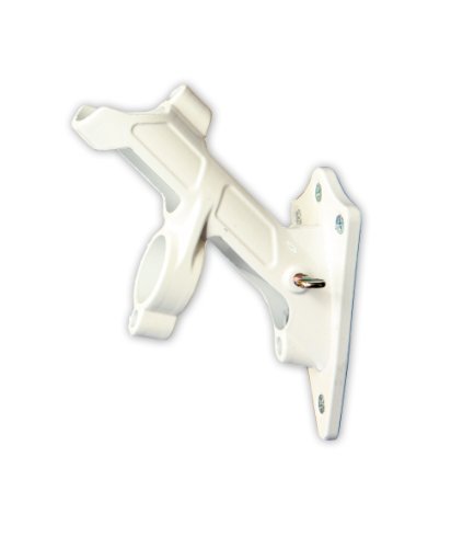 Toland Home Garden 410111 White 2 Position Metal Pole Bracket