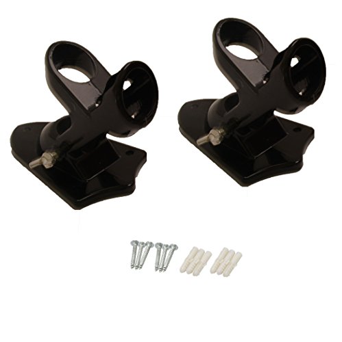 Xgunion 2pcs Premium Outdoor Quality Flag Pole Bracket Mount for FlagsStrong Weather Resistant 1 Inch Pole Mount Displays Flagblack