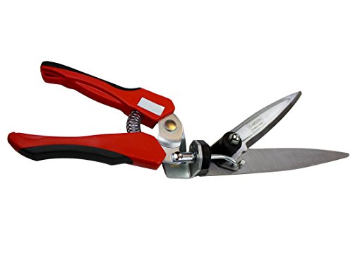 Grass Hedge Shear Scissors Trimmers- Steel Premium Swivel Smooth Cutting Action Rotating Head Reaches Multiple