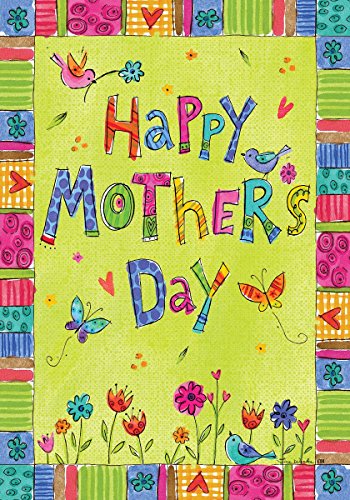  Mothers Day Flowers  - Happy Mothers Day - Double Sided Garden Size 12 Inch X 18 Inch Decorative Flag