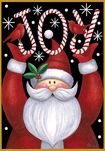 Toland - Santa Joy - Decorative Double Sided Winter Christmas Holiday Jolly Usa-produced Garden Flag