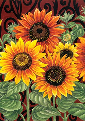 Toland - Sunflower Medley - Decorative Summer Fall Flower Floral Orange Usa-produced House Flag