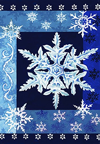 Toland - Cool Snowflakes - Decorative Winter Blue USA-Produced House Flag