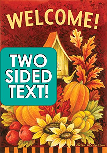 Toland - Fall Birdhouse - Decorative Double Sided Autumn Welcome Harvest Usa-produced House Flag