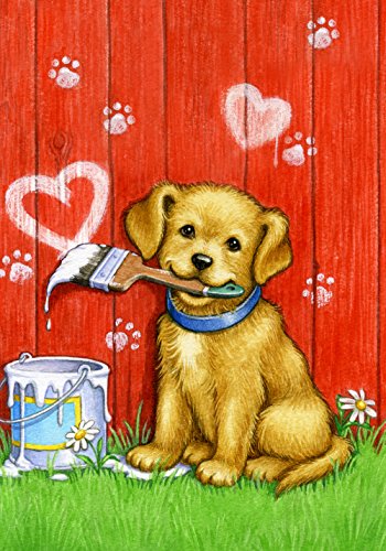 Toland Home Garden Painter Puppy 28 x 40-Inch Decorative USA-Produced House Flag
