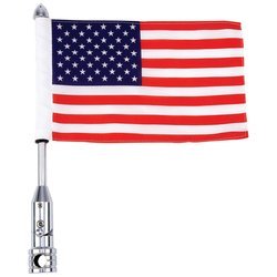 Diamond Plate BKFLAGPL Motorcycle Flagpole Mount and American Flag USA