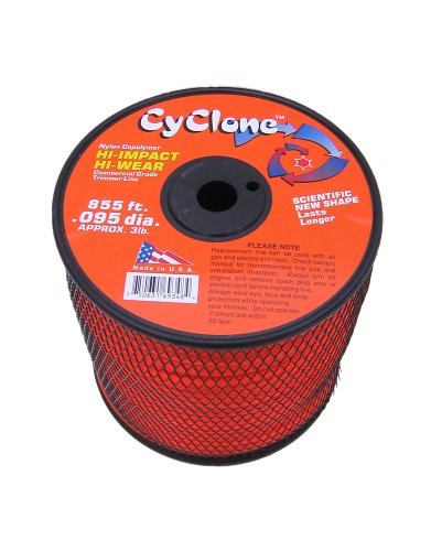 Cyclone .095-inch Diameter,  3-pound Spool Commercial Grade 6-blade Grass Trimmer Line, Orange Cy095s3-2