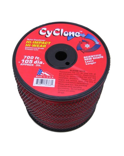 Cyclone .105-inch 3-pound Spool Commercial Grade 6-blade Grass Trimmer Line, Red Cy105s3-2