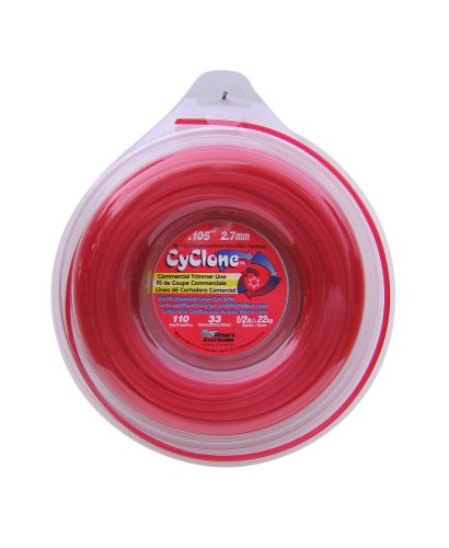 Cyclone .105-inch-by-110-foot Spool Commercial Grade 6-blade 1/2-pound Grass Trimmer Line, Red Cy105d1/2-12