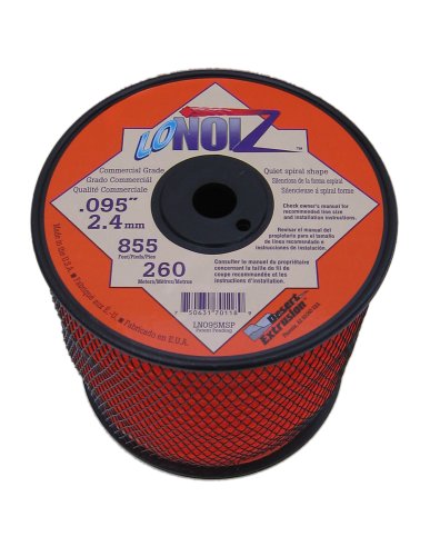Lonoiz .095-inch 3-pound Spool Commercial Grade Spiral Twist Quiet Grass Trimmer Line, Orange Ln095msp-2
