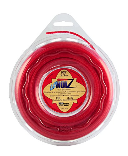 Lonoiz .105-inch-by-110-foot Spool Commercial Grade Spiral Twist Quiet 1/2-pound Grass Trimmer Line, Red Ln105ds-12