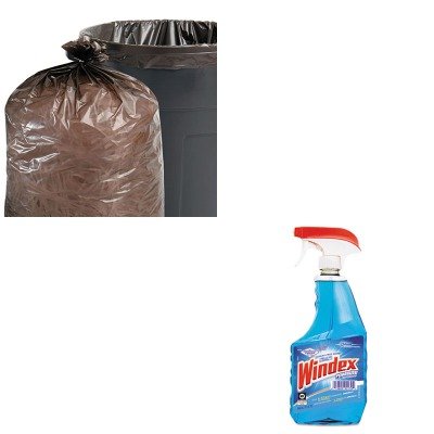 KITDRA90135EASTOT5051B15 - Value Kit - Stout 100 Recycled Plastic Garbage Bags STOT5051B15 and Windex Powerized Glass Cleaner with Ammonia-D DRA90135EA