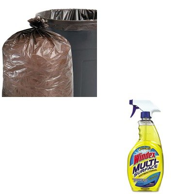 KITDRACB701380STOT5051B15 - Value Kit - Stout 100 Recycled Plastic Garbage Bags STOT5051B15 and Windex Antibacterial Multi-Surface Cleaner DRACB701380