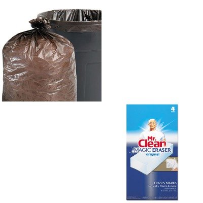 KITPAG82027STOT5051B15 - Value Kit - Stout 100 Recycled Plastic Garbage Bags STOT5051B15 and Mr Clean Magic Eraser Foam Pad PAG82027