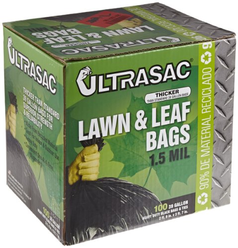 Aluf Plastics 769646 Ultrasac Heavy Duty Professional Quality Lawn And Leaf Trash Bag 39 Gallon Capacity 43&quot