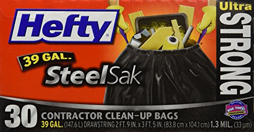 Hefty Trash Bag 39 Gal 13mil Plastic Black - 30 Ct